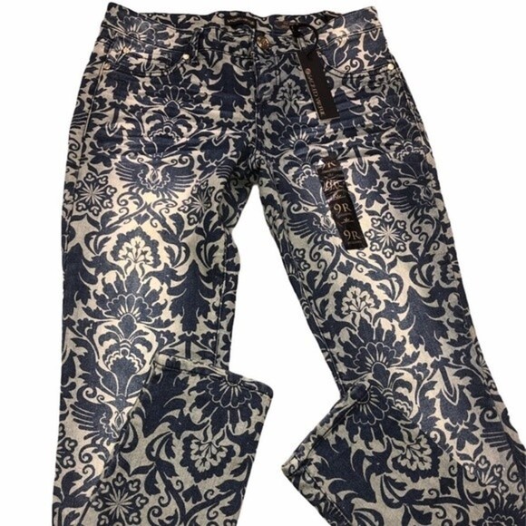 sacred virtue 9R juniors damask print jeans New with tags - Picture 1 of 6
